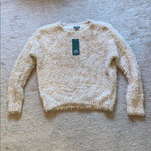 Rose gold sparkly cropped sweater